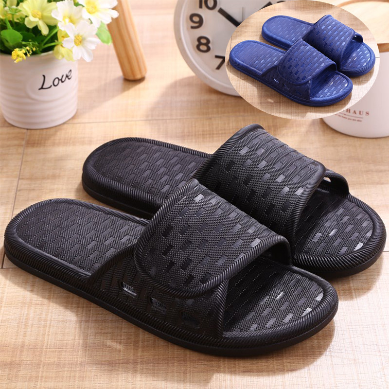Slippers Men's Summer Trend Fashion Outer Wear One-Word Slippers Men's Home Indoor Soft Bottom Plastic Non-slip Household Sandals and Slippers Men