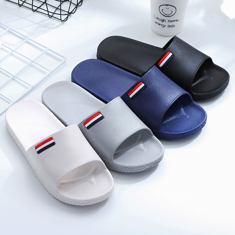 Slippers men's summer outdoor thick bottom beach one word drag men's home bathroom non-slip home wear deodorant sandals and slippers