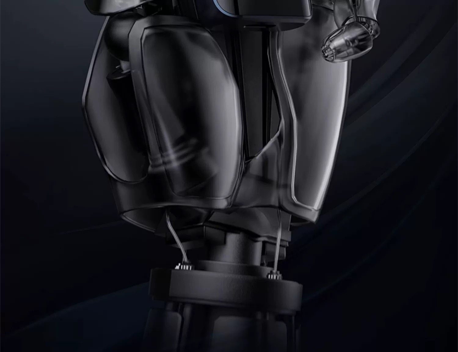 Features related to design and connectivity: aluminum alloy frame antenna, APP intelligent control with OTA upgrades, and dual color options (blue/black).