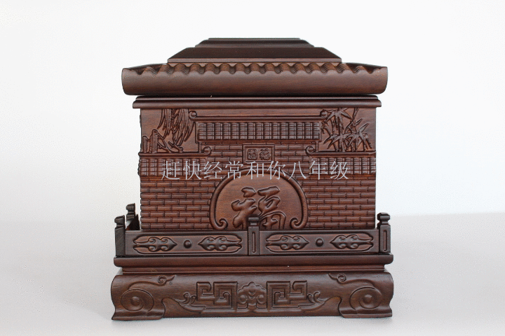 實木骨灰盒材質南陽黑檀木榮華富貴內雕刻精品壽盒棺材包郵