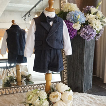 Childrens small suit suit suit boy three-piece boy baby boy British wedding Korean version of suit flower girl dress summer