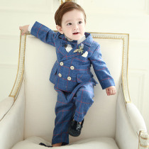 Boy suit suit three-piece Childrens small suit flower boy dress suit baby birthday performance