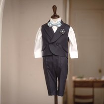 Childrens suit suit boy gown three sets of Inron jacket baby Western suit male baby boys birthday birthday