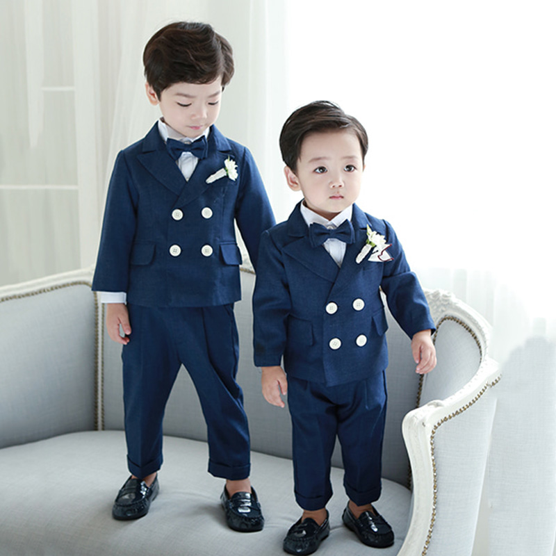 Flower Children's Suite Three Piece Boys Dress Boys Baby's Small Suite Englishdress