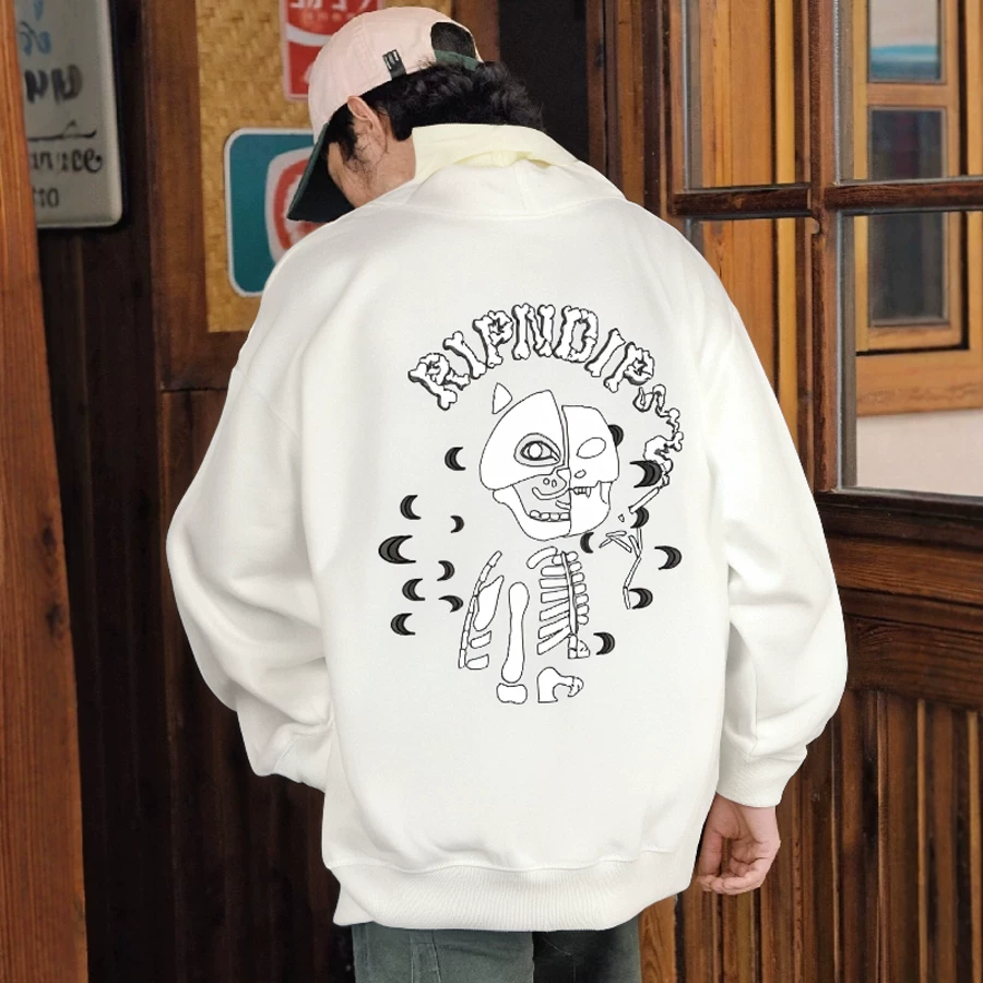 Футболка-свитшот свободного кроя RIPNDIP с изображением американского среднего пальца, скрытый кот, курящий череп, скейтборд, пара, тяжелый уличный стиль