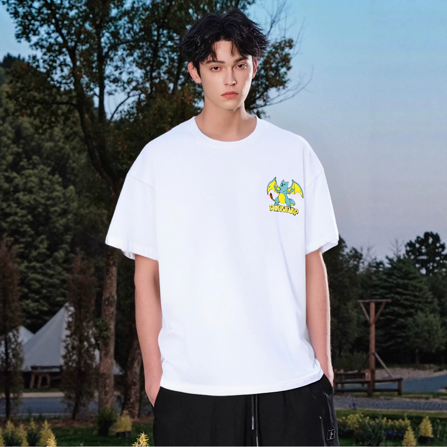 RIPNDIP Means Cat Middle Finger Cat Summer New Super Peter Pan Men and Women Cool Printed Casual Short Sleeve T-shirt