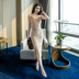 Rất đẹp cổ tích Pháp váy 2019 khí chất mùa hè gợi cảm của phụ nữ túi hip sóng điểm sling váy dài phần - Váy eo cao 	váy hạ eo xếp ly	 Váy eo cao