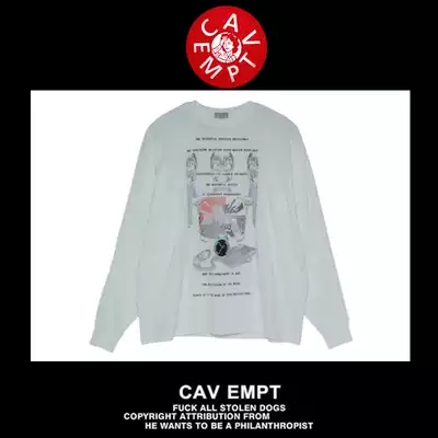 (5 fold spot) CAVEMPT C E 20aw vintage print long sleeve telephone couples men and women bottomed T-shirt