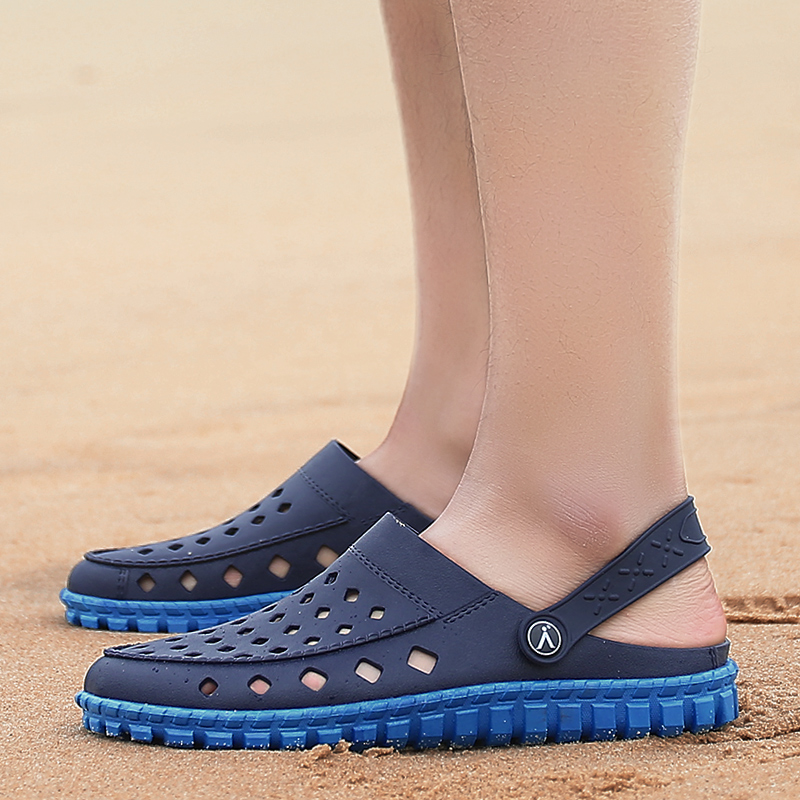 Silk Walk New Cool Slippers Men's Tide Beach Shoes Men's Cave Shoes Men Sandals Men's Damp Half Slippers Men's Summer Outdoor