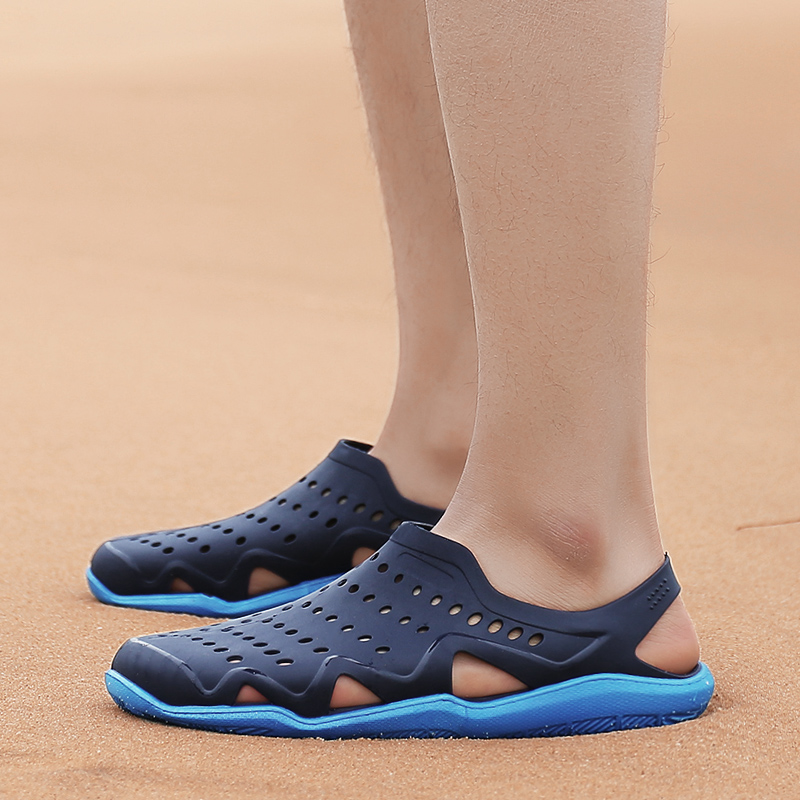 Silk Walking Sandal Sandals Men Cave Shoes Summer Soft Bottom Covered Water Non-slip Sports Beach Shoes Seaside Large Size Slippers Vietnam