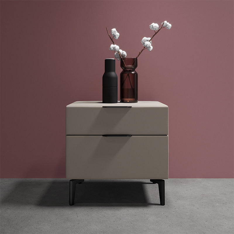 Bedside table Italian minimalist designer minimalist ins net red modern light luxury bedside table leather bedside drawer cabinet