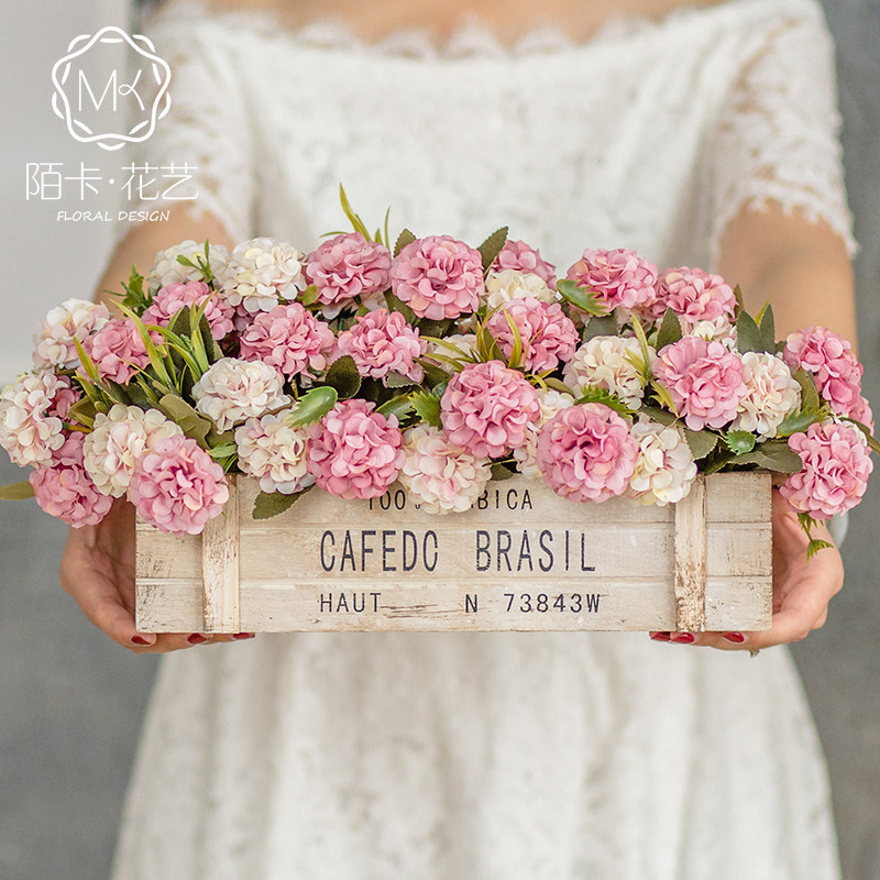 Fence Emulation Flower Fake Bouquet Decoration Living-room Dry Flower Pendulum Piece Furnishing Home Indoor Tabletop Floral Green Plant Potted Plant