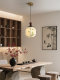 Song's Aesthetic Hand-Painted Fabric Shade Small Pendant Light, Vintage Bedside, Entryway, Bar Counter, Hallway, Solid Wood, High-End Zen Lighting Fixture