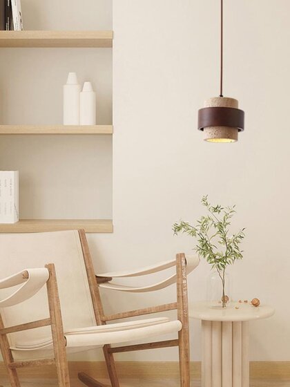 Wabi-Sabi Style High-End Small Chandelier for Living Room, Bedroom, Guesthouse, Mid-Century Style, Retro Solid Wood Bar Counter, Restaurant Chandelier