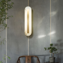 Modern new Chinese wall lamp Living room background wall Marble TV Bedroom bedside simple light luxury high-end long wall lamp