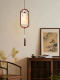 Song's Aesthetics Solid Wood Bedside Pendant Lamp, Zen-Inspired Vintage Hallway, Antique-Style Dining Room Hand-Painted Atmosphere Lamp