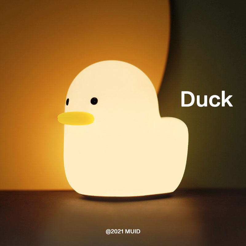 MUID dumb duck night light sleep light silicone pat bedside sleep cute little duck with sleep soft light gift