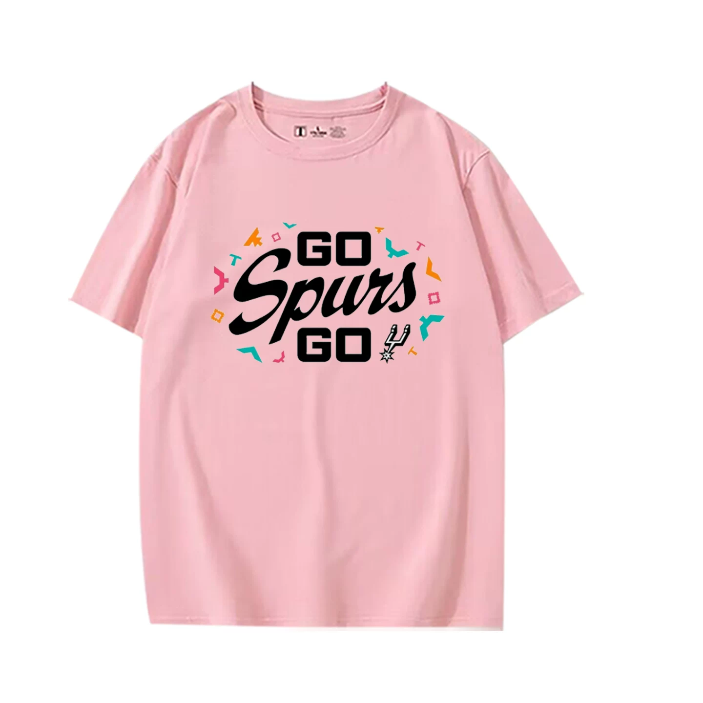 Go Spurs Go Spurs 2026 плей-офф поддерживаем футболкой Jiwen Banyama баскетбол хлопок короткий рукав