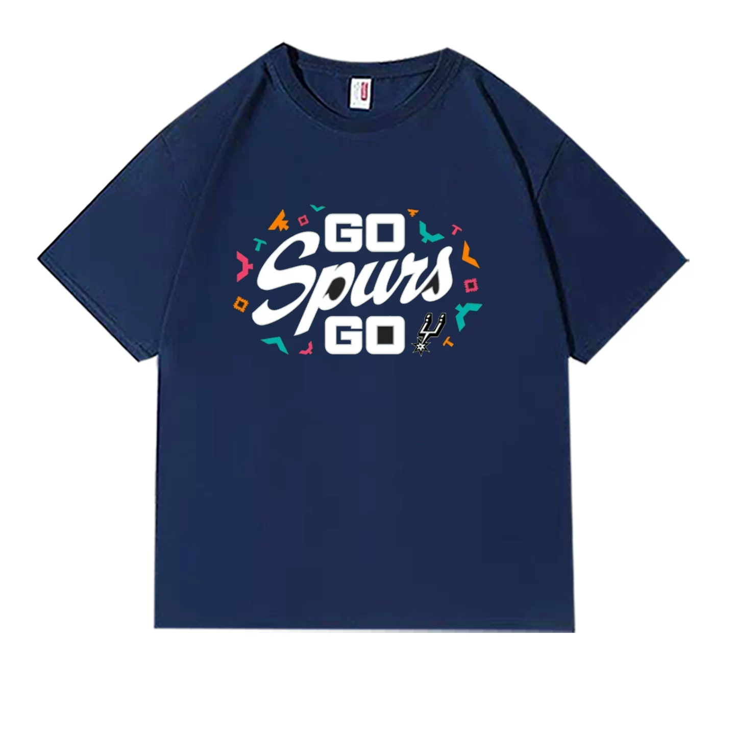 Go Spurs Go Spurs 2026 плей-офф поддерживаем футболкой Jiwen Banyama баскетбол хлопок короткий рукав