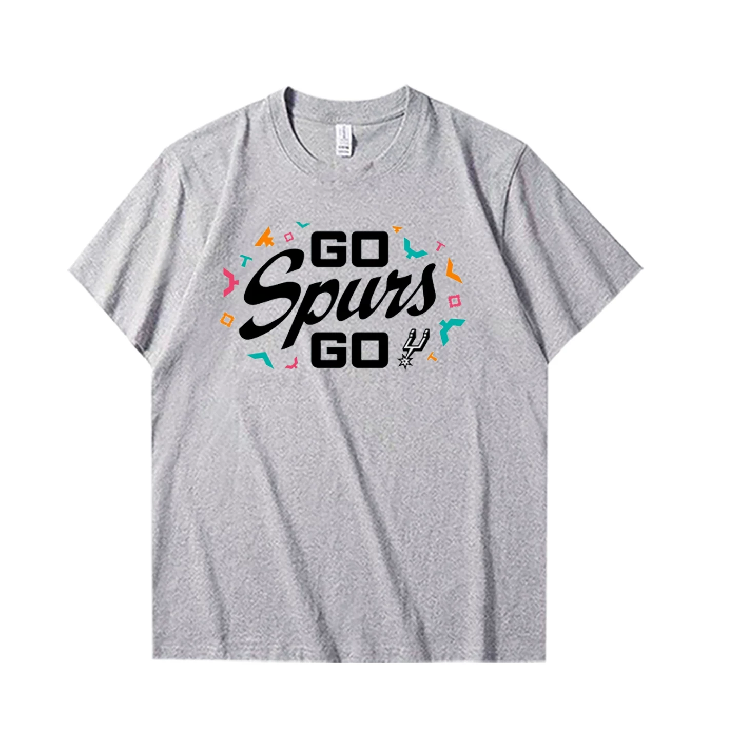 Go Spurs Go Spurs 2026 плей-офф поддерживаем футболкой Jiwen Banyama баскетбол хлопок короткий рукав