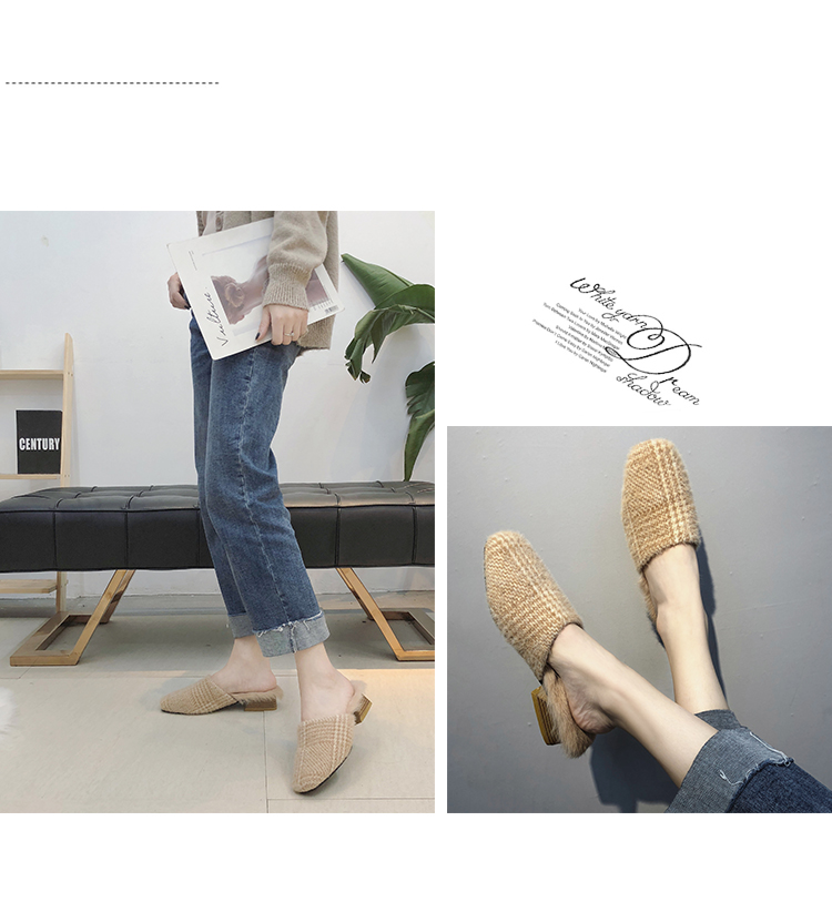 Dép lông cho phụ nữ mặc mùa thu 2018 mới cửa hàng giày dép gần đây