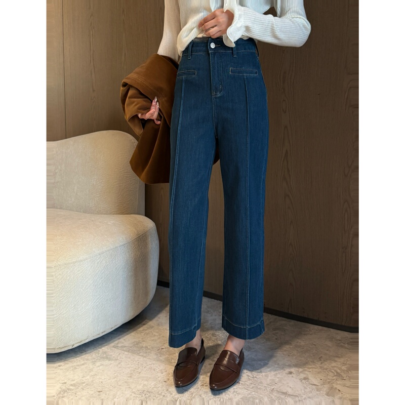 New Dadada【Brown】Fashionable and Versatile Straight-Leg Jeans with a Slimming Design Cmm1159 New Dadada【Brown】Fashionable and Versatile Straight-Leg Jeans with a Slimming Design Cmm1159