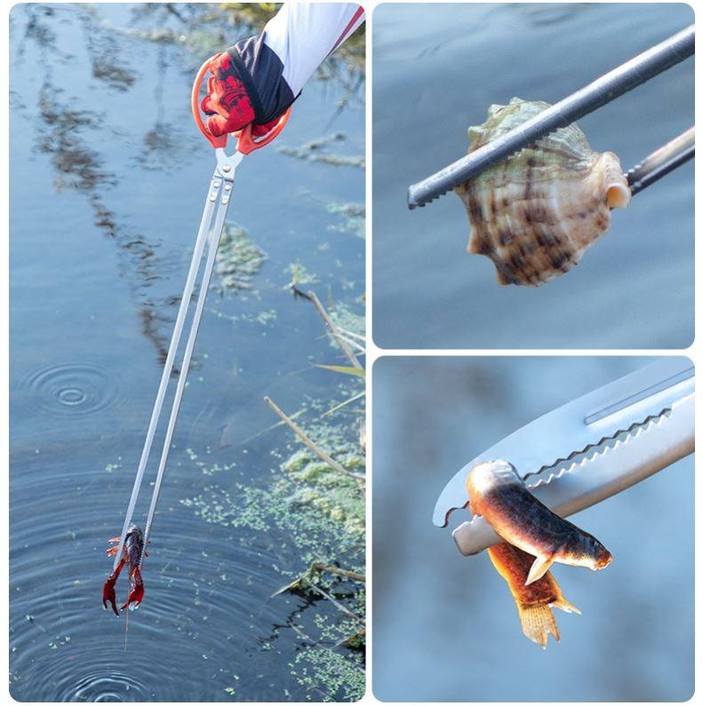 Tools for Yellow Eel Clips Stainless Steel Lengthened Catch-up Sea Use for Catch Lobster God-Ware Pliers For Eel Anti-Snake Anti-Slip