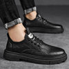 Men's Leather Shoes for Autumn and Winter, Men's Business Shoes, Black Retro Men's Casual Height-Increasing Martin Boots