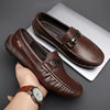 Loafers Men's Shoes Men's Slip-On Shoes Trendy Breathable Lazy Men's Shoes Men's Casual Versatile British Style Leather Shoes