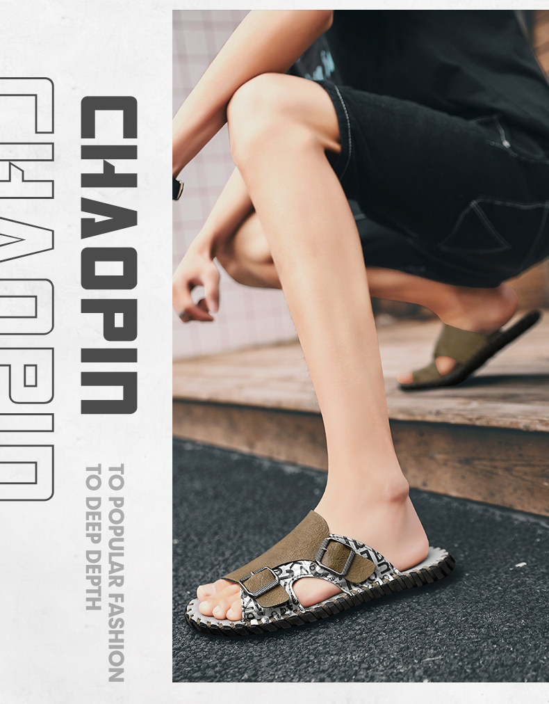 Отдых тапочки 凉鞋拖鞋男夏季46外穿47大码48编织凉拖男士运动沙滩潮牌一字拖