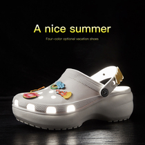 Increase hole hole shoes womens summer soft thick bottom 2021 new non-slip slippers wear cute clouds beach shoes