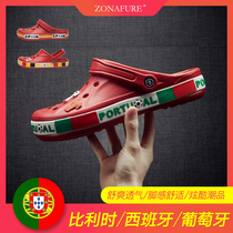 World Cup Themed Cave Shoes Mens Anti-Slip Shit Sensation Summer Trend Beach Shoe Slippers Outwear Cross Sandals Sandals