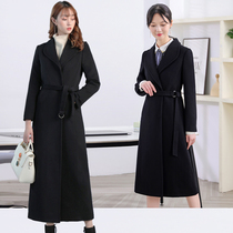 Air attendant professional clothing coat coat woman super long coat hotels reception welcome work dress winter dress