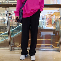 New broad legs in spring female thin high waist loose loose tug-tug suit straight tug pants