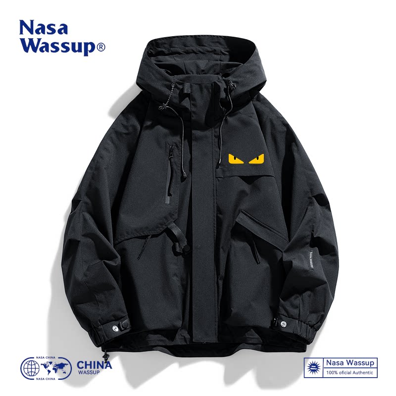 Куртка NASACOOP Little Monster Devil's Eye Jacket Мужская весенняя функциональная куртка с капюшоном для младших и старшеклассников Изображение 1
