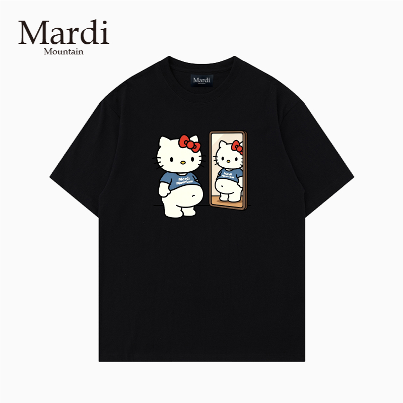 Officially Authorized Mardi Mountain Korean Genuine 2026 Summer New Black and White Pure Cotton Short-Sleeved Men's and Women's T-Shirts Officially Authorized Mardi Mountain Korean Genuine 2026 Summer New Black and White Pure Cotton Short-Sleeved Men's and Women's T-Shirts