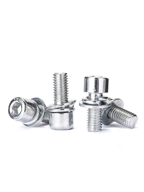 4.8-level hexagon three-combination screws and screws galvanized cylindrical head comes with flat elastic pad screws M4M5M6M8M10