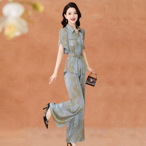 冰丝职业套装女士夏2025新款杭州高端两件套40减龄穿搭超火一整套