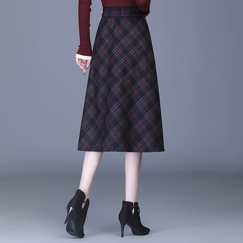 Шерстяная длинная демисезонная юбка, А-силуэт, длина миди, 2020, по фигуре
