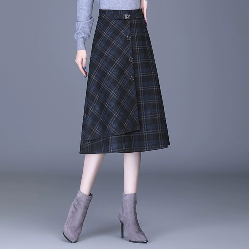 Шерстяная длинная демисезонная юбка, А-силуэт, длина миди, 2020, по фигуре