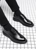 Business Formal Leather Shoes for Men, Young People, Genuine Leather, Soft Sole, Comfortable for Work, Height-Increasing, Casual, British Style, Groom's Wedding Shoes