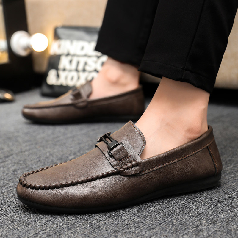 Men's Summer Breathable Loafers, Men's Business Formal Shoes, British Style Versatile Casual Leather Shoes, Slip-On Work Shoes