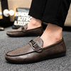 Men's Summer Breathable Loafers, Men's Business Formal Shoes, British Style Versatile Casual Leather Shoes, Slip-On Work Shoes