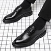 Autumn High-End Black Leather Shoes for Men, Genuine Leather Business Formal Wear, Soft-Soled British Thick-Soled Groomsmen Casual Suit Men's Shoes