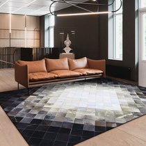 High-end Imported Cow Leather Carpet Splicing Home Black & White Light Lavish Nordic Modern Living Room Tea Table Mat Bedroom Bedside Blanket