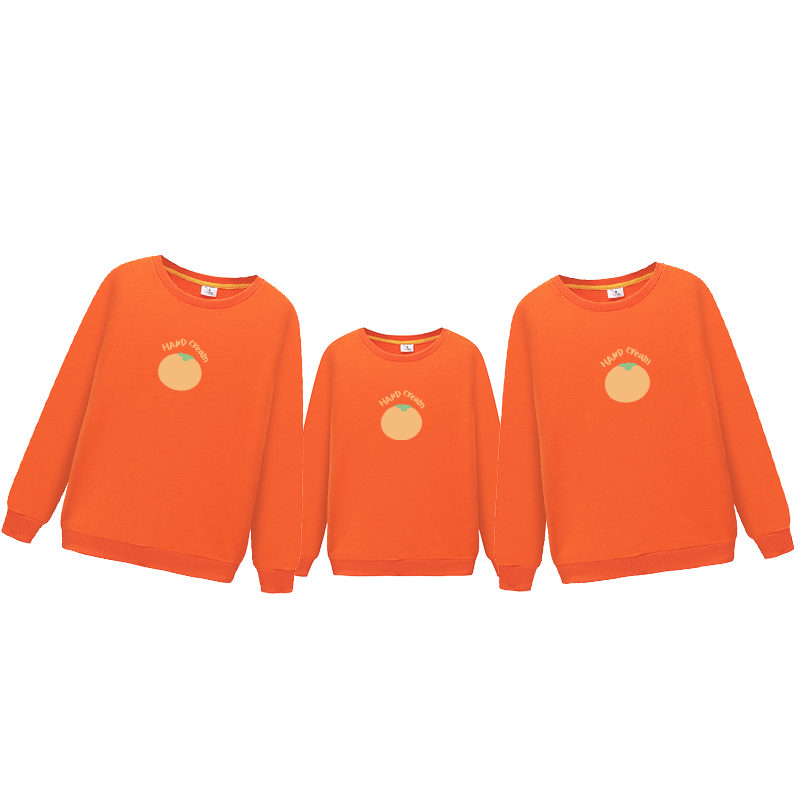 
Personalized parent-child clothing orange sweatshirt 2025 mother and daughter clothing family three family wear loose version sweatshirt autumn A