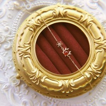 A deer has your sterling silver Garnet Christmas elk snowflake Bracelet girl Christmas gift light luxury niche design sense