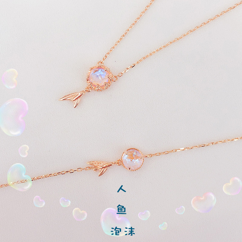 Human fish foam pure silver necklace woman lock bone chain light extravagant and small crowddesign senses girl's new adorable web red tides