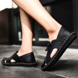 Летние трендовые сандалии, туфли для отдыха для кожаной обуви, из натуральной кожи, 2019, в корейском стиле, мягкая подошва