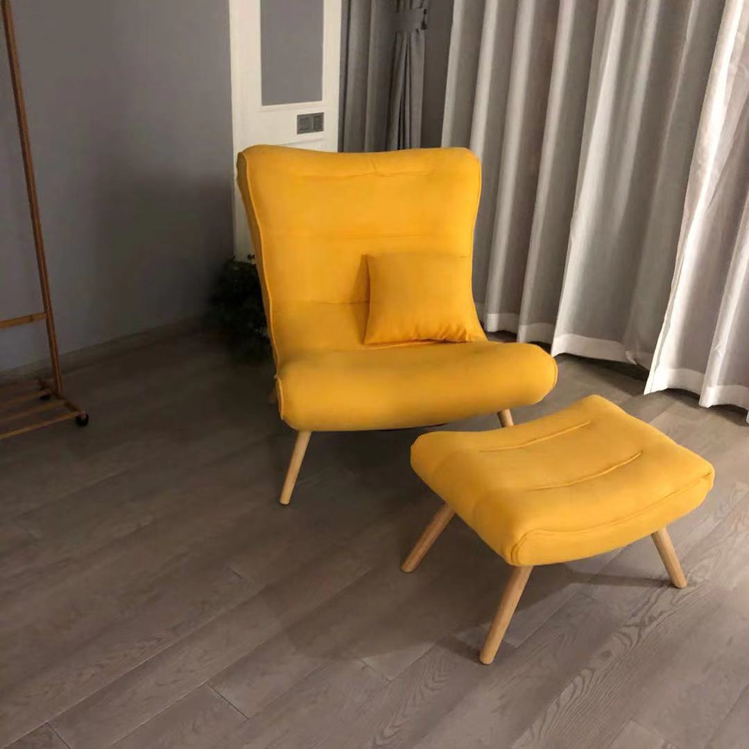 snail chair single sofa chair nordic solid wood creative leisure fabric small family balcony bedroom lazy tiger chair